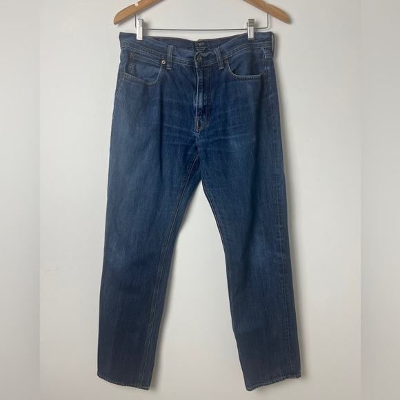J. Crew Factory Men's The Sutton Dark Wash Straight Leg Jeans Size 32x32 - Picture 3 of 14